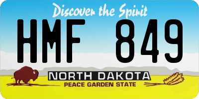 ND license plate HMF849