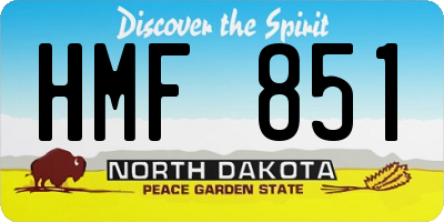 ND license plate HMF851