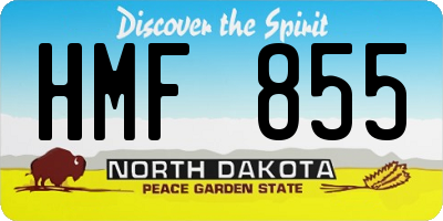 ND license plate HMF855