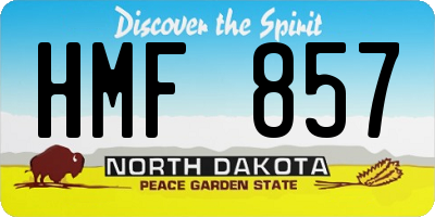 ND license plate HMF857
