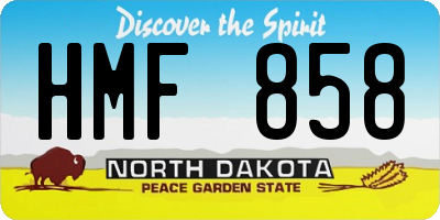 ND license plate HMF858