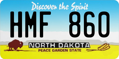 ND license plate HMF860