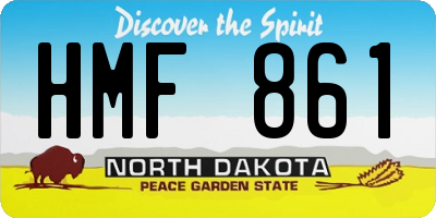 ND license plate HMF861