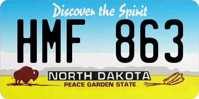 ND license plate HMF863