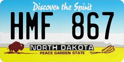 ND license plate HMF867