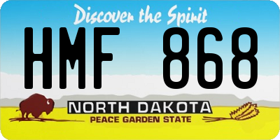 ND license plate HMF868
