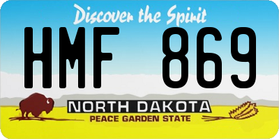 ND license plate HMF869