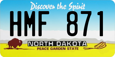 ND license plate HMF871