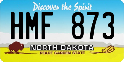 ND license plate HMF873
