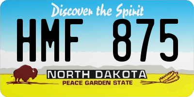ND license plate HMF875