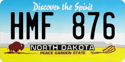 ND license plate HMF876