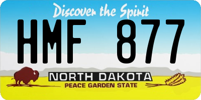 ND license plate HMF877