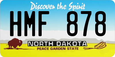 ND license plate HMF878