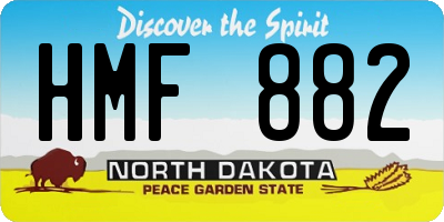 ND license plate HMF882