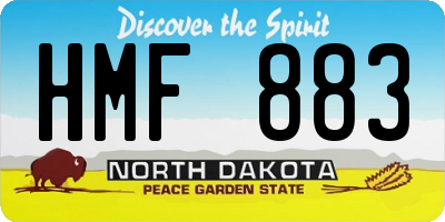 ND license plate HMF883