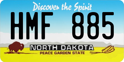 ND license plate HMF885