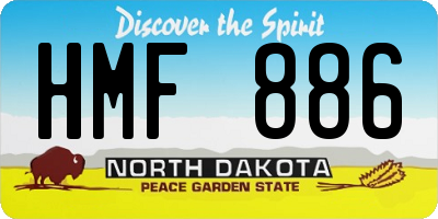 ND license plate HMF886