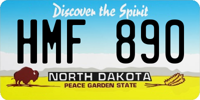 ND license plate HMF890