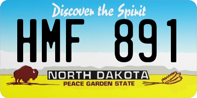 ND license plate HMF891