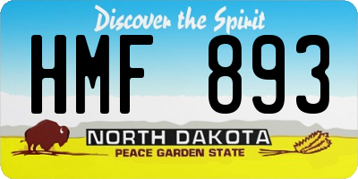 ND license plate HMF893