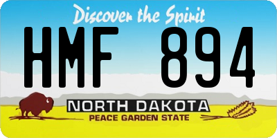 ND license plate HMF894