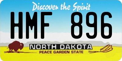 ND license plate HMF896