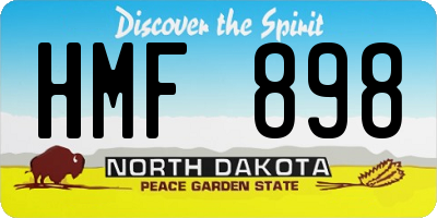 ND license plate HMF898