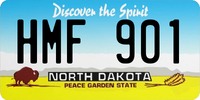 ND license plate HMF901