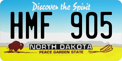 ND license plate HMF905
