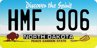 ND license plate HMF906
