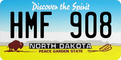 ND license plate HMF908