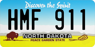 ND license plate HMF911