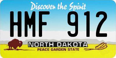 ND license plate HMF912