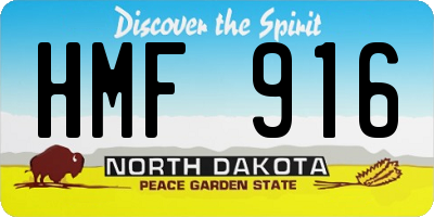 ND license plate HMF916