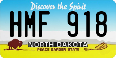 ND license plate HMF918