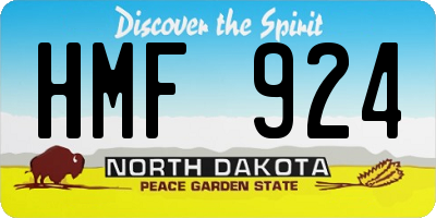 ND license plate HMF924