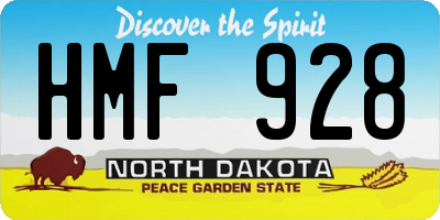 ND license plate HMF928
