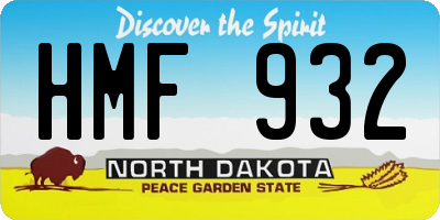 ND license plate HMF932