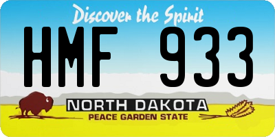 ND license plate HMF933