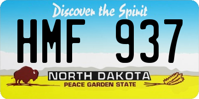 ND license plate HMF937