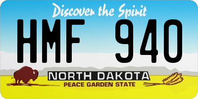 ND license plate HMF940
