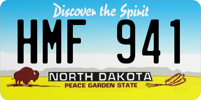 ND license plate HMF941