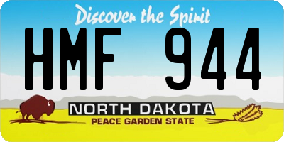ND license plate HMF944