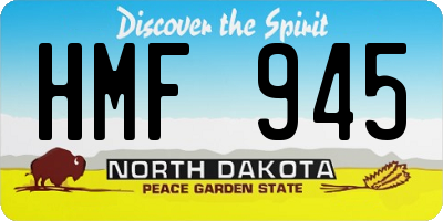 ND license plate HMF945