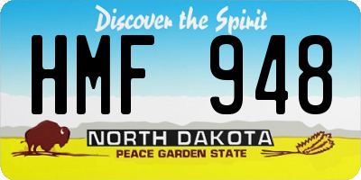 ND license plate HMF948