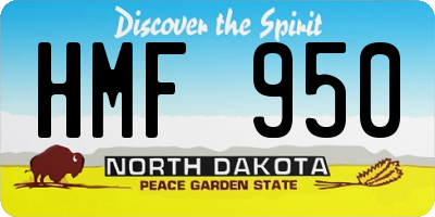 ND license plate HMF950