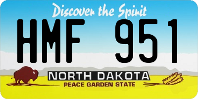 ND license plate HMF951