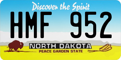 ND license plate HMF952