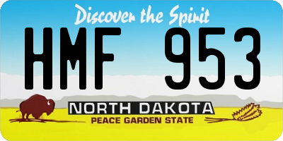 ND license plate HMF953