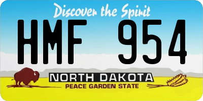 ND license plate HMF954